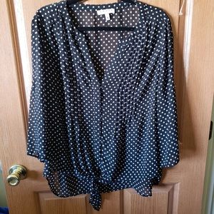 Chause NY Sheer black blouse
